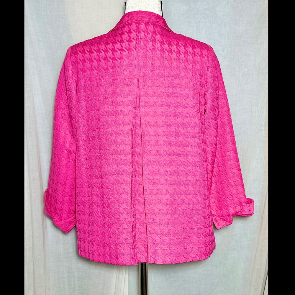 Linea By Louis Dell’Olio Houndstooth Check Cotton Jacquard Swing Jacket Sz XS/S - Picture 3 of 8